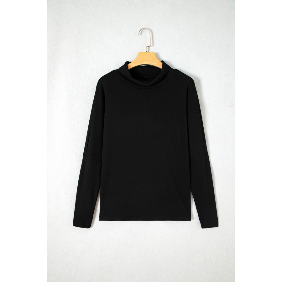 Black High Neck Long Sleeve Top Tops/Long Tops