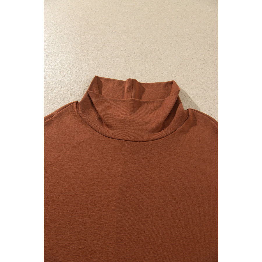 Black High Neck Long Sleeve Top Tops/Long Tops