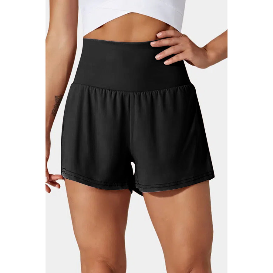 Black Pocketed Wide Waistband Swim Shorts Black / S / 75% Polyamide + 25% Elastane Swimwear/Swim Bottoms