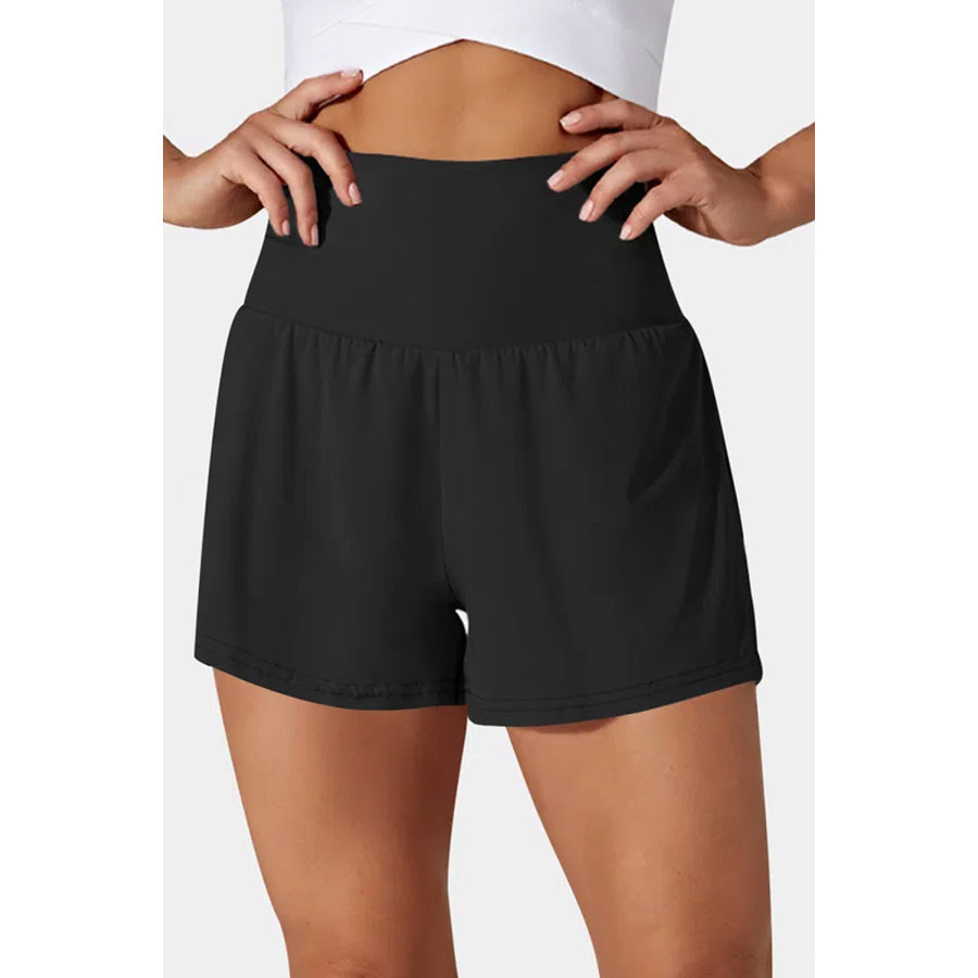 Black Pocketed Wide Waistband Swim Shorts Swimwear/Swim Bottoms