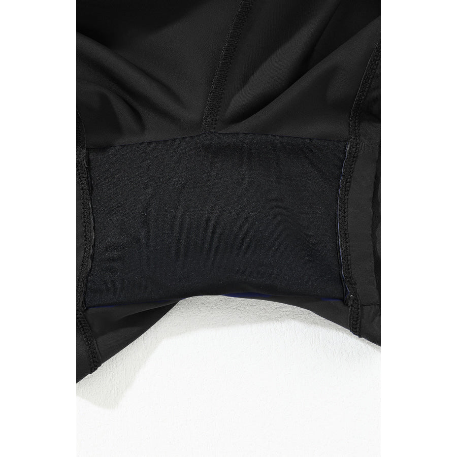 Black Pocketed Wide Waistband Swim Shorts Swimwear/Swim Bottoms