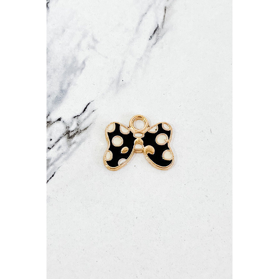 Black Polka Dot Bow Charm WS 600 Accessories