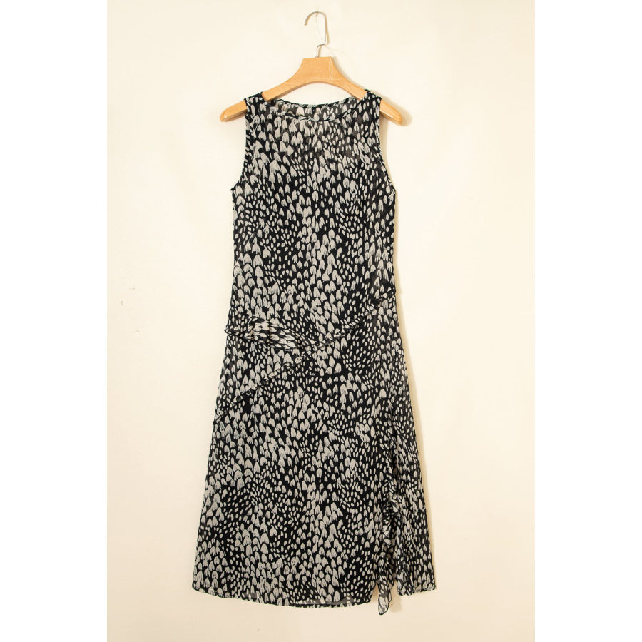 Black Printed Sleeveless Maxi Dress Dresses/Maxi Dresses