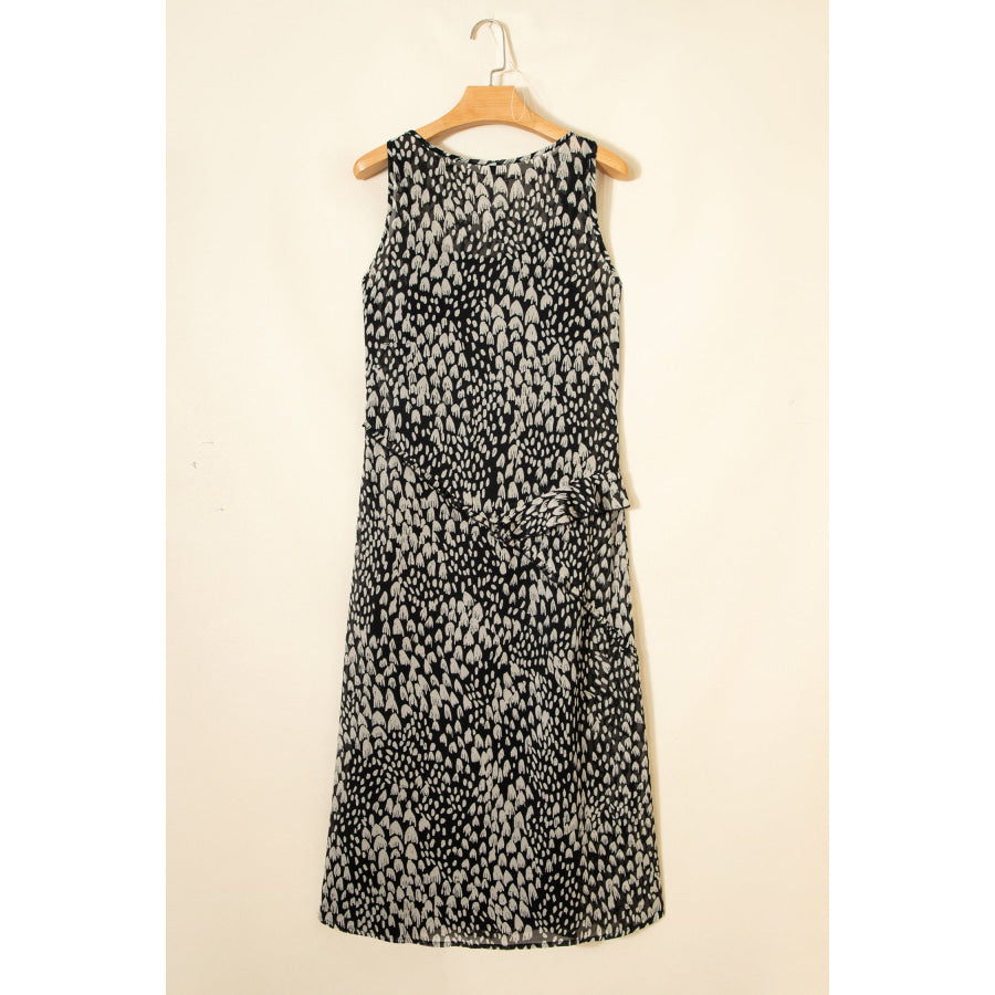 Black Printed Sleeveless Maxi Dress Dresses/Maxi Dresses