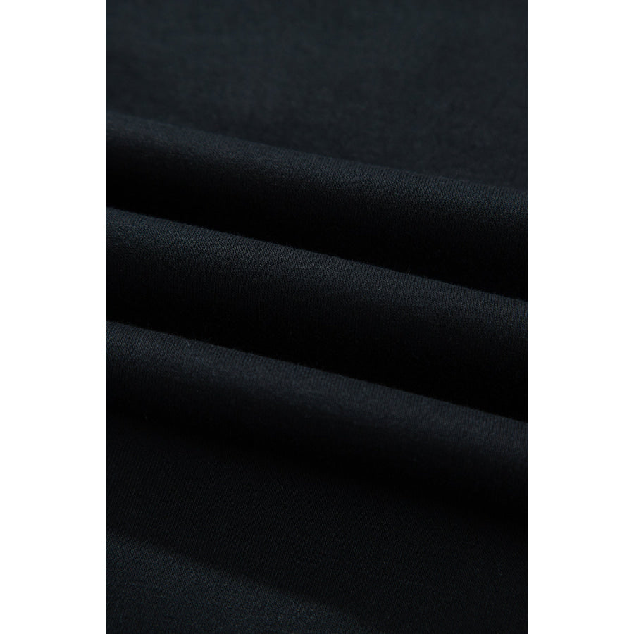 Black Rugby Game Day Patchwork Graphic Plus Size Sweatshirt Size/Plus Sweatshirts & Hoodies
