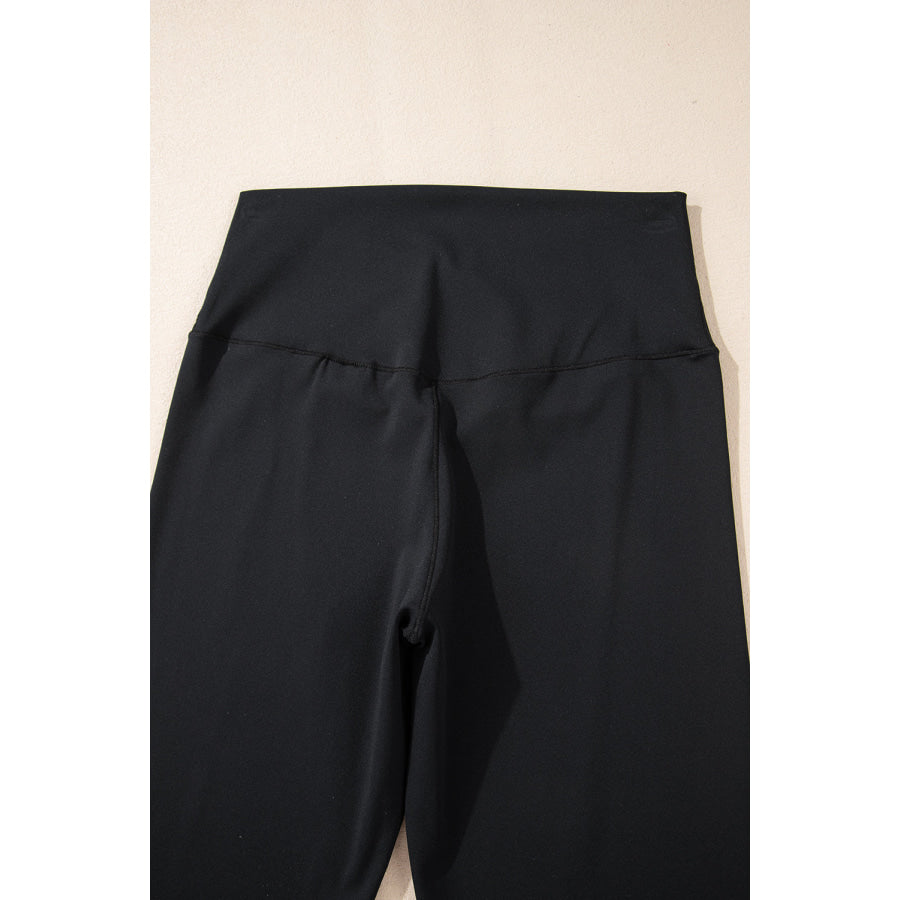Black V Shape High Waist Flared Leggings Bottoms/Leggings