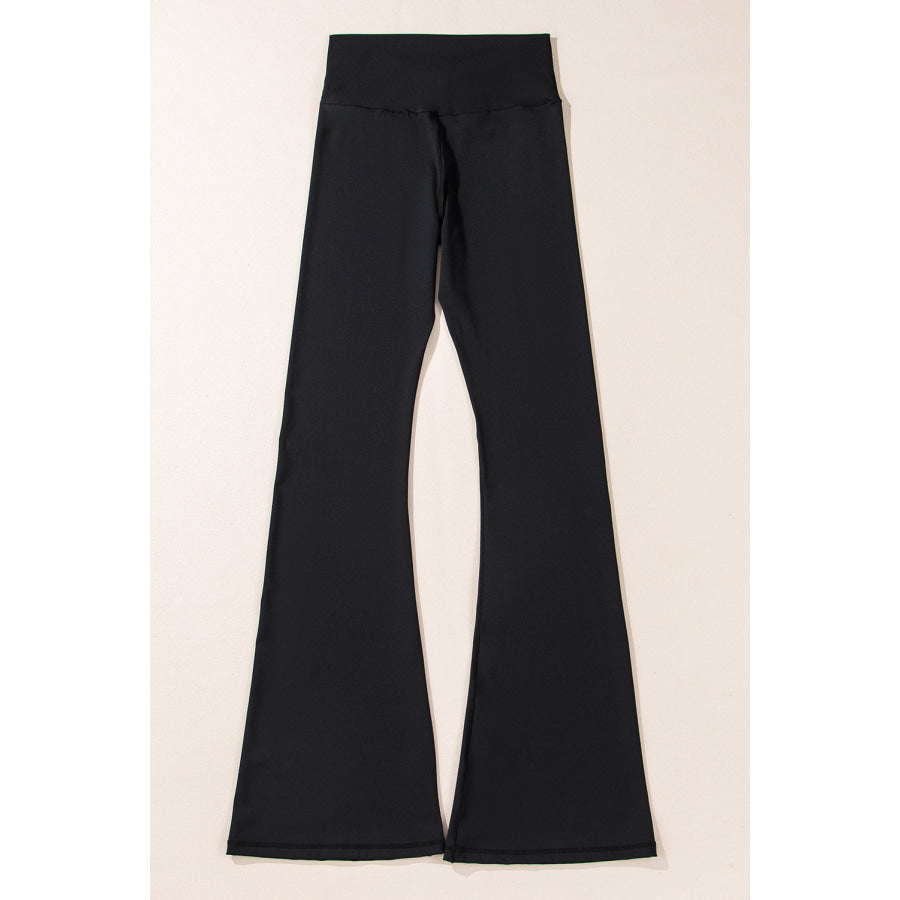 Black V Shape High Waist Flared Leggings Bottoms/Leggings