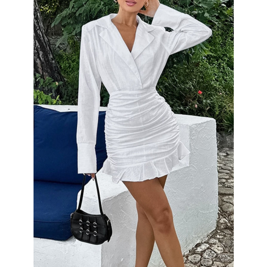 Blazer Style Ruched Mini Dress Apparel and Accessories