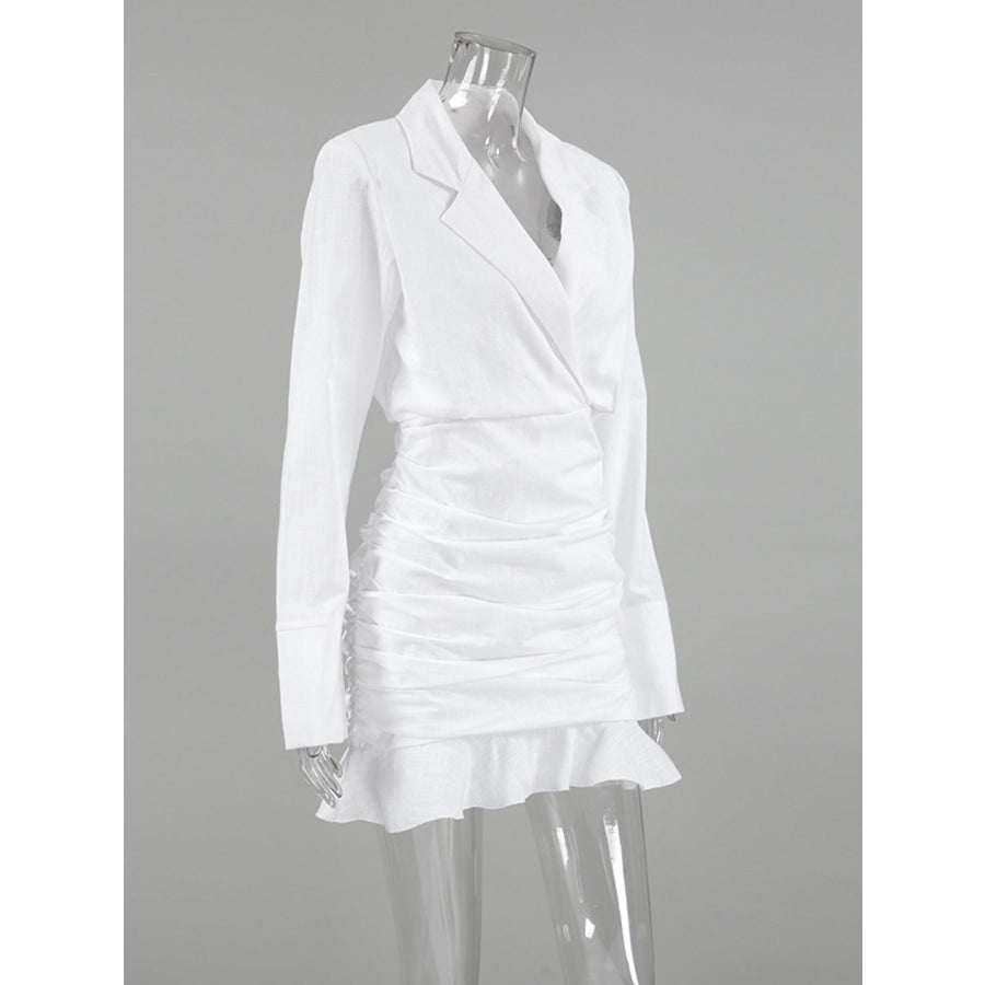 Blazer Style Ruched Mini Dress Apparel and Accessories