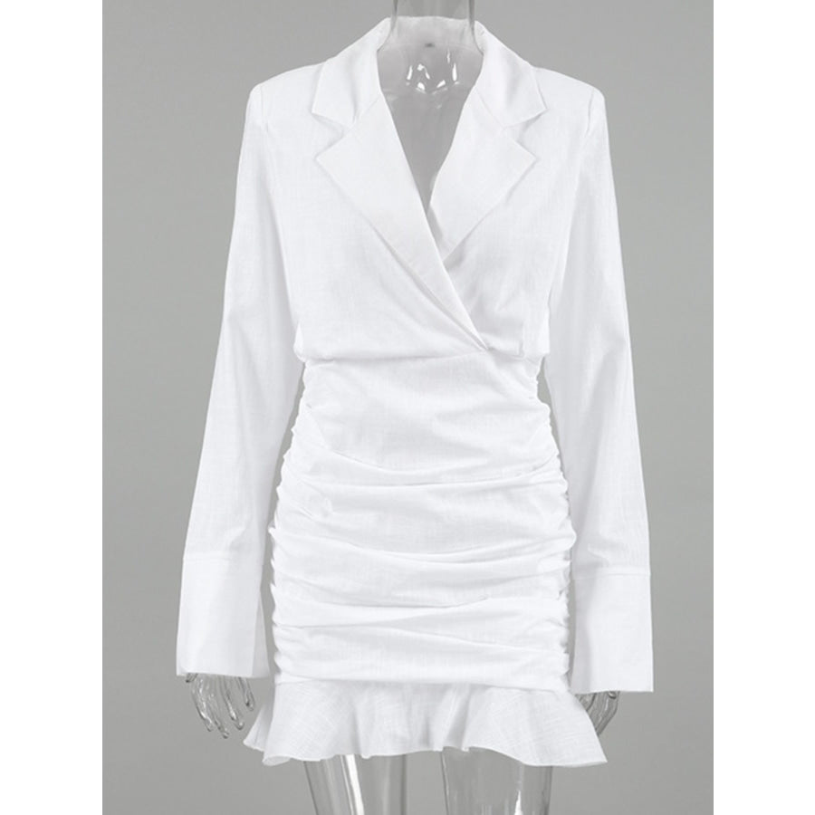 Blazer Style Ruched Mini Dress Apparel and Accessories