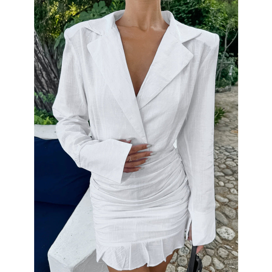 Blazer Style Ruched Mini Dress Apparel and Accessories