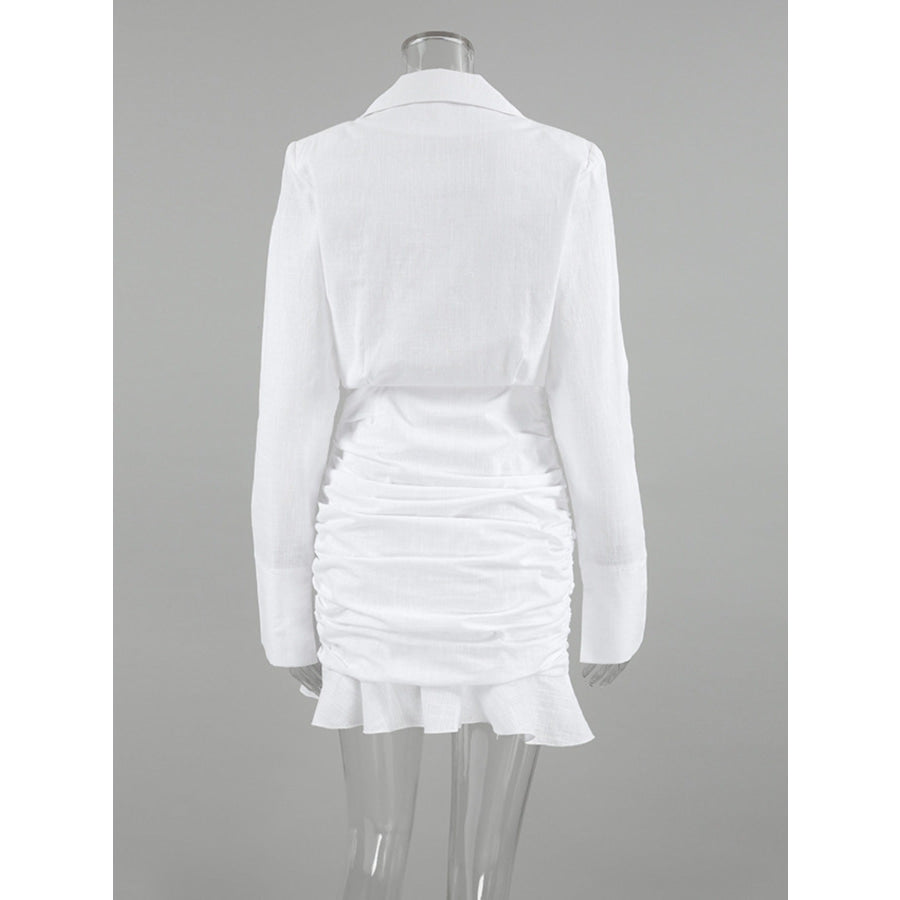 Blazer Style Ruched Mini Dress Apparel and Accessories