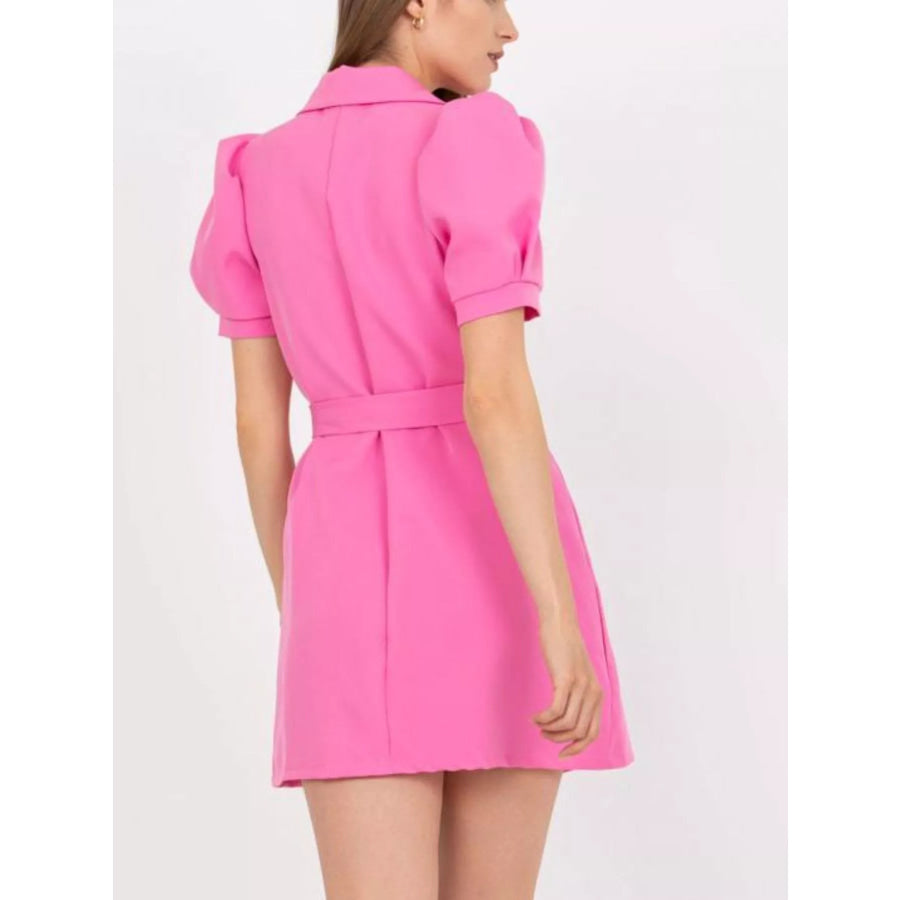 Blazer Style Tie Waist Mini Dress Apparel and Accessories
