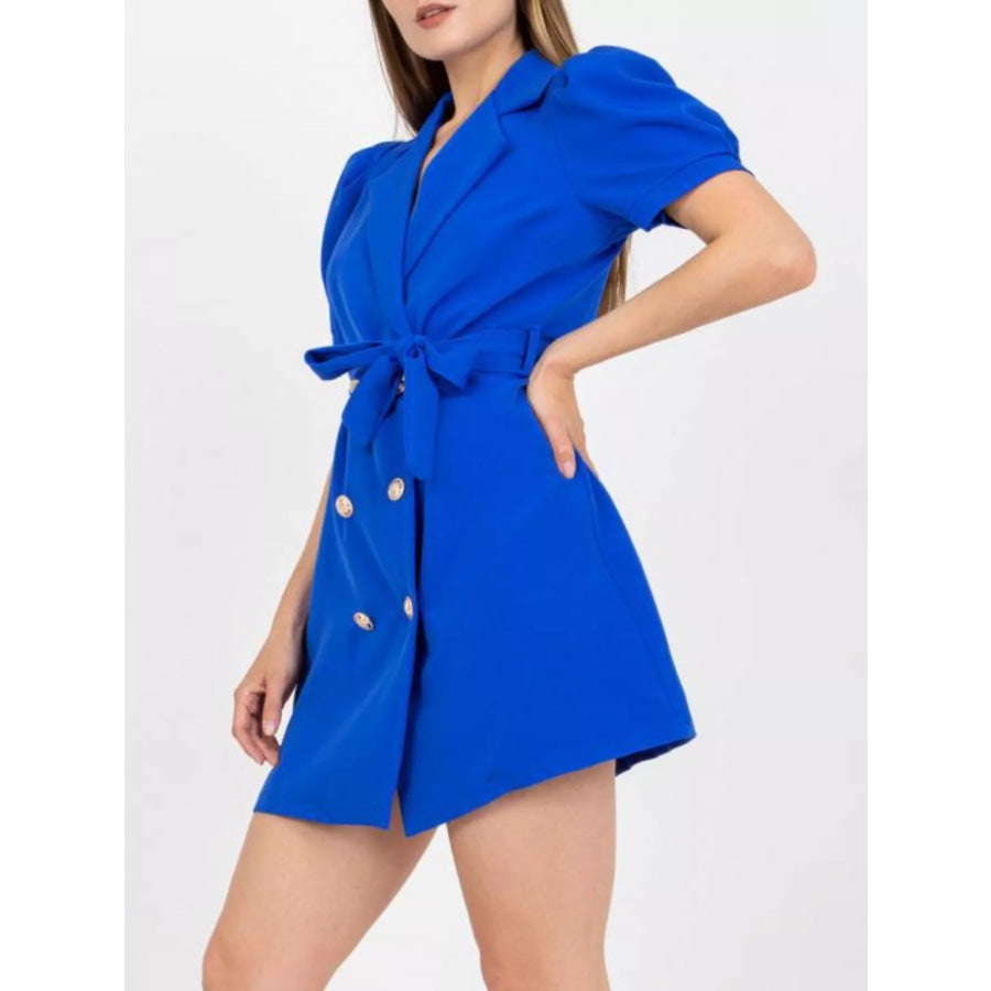 Blazer Style Tie Waist Mini Dress Apparel and Accessories