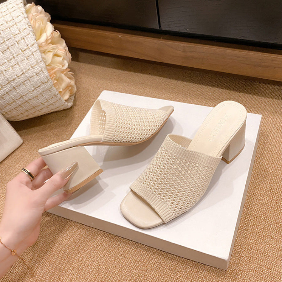 Block Heel Knit Sandals Apparel and Accessories