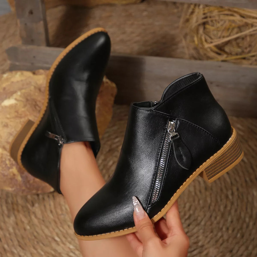 Block Heels Ankle Boots Apparel and Accessories