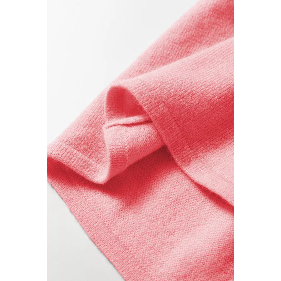 Blossom 3/4 Sleeve Boxy Knit Button Down Sweater Cardigan Apparel and Accessories