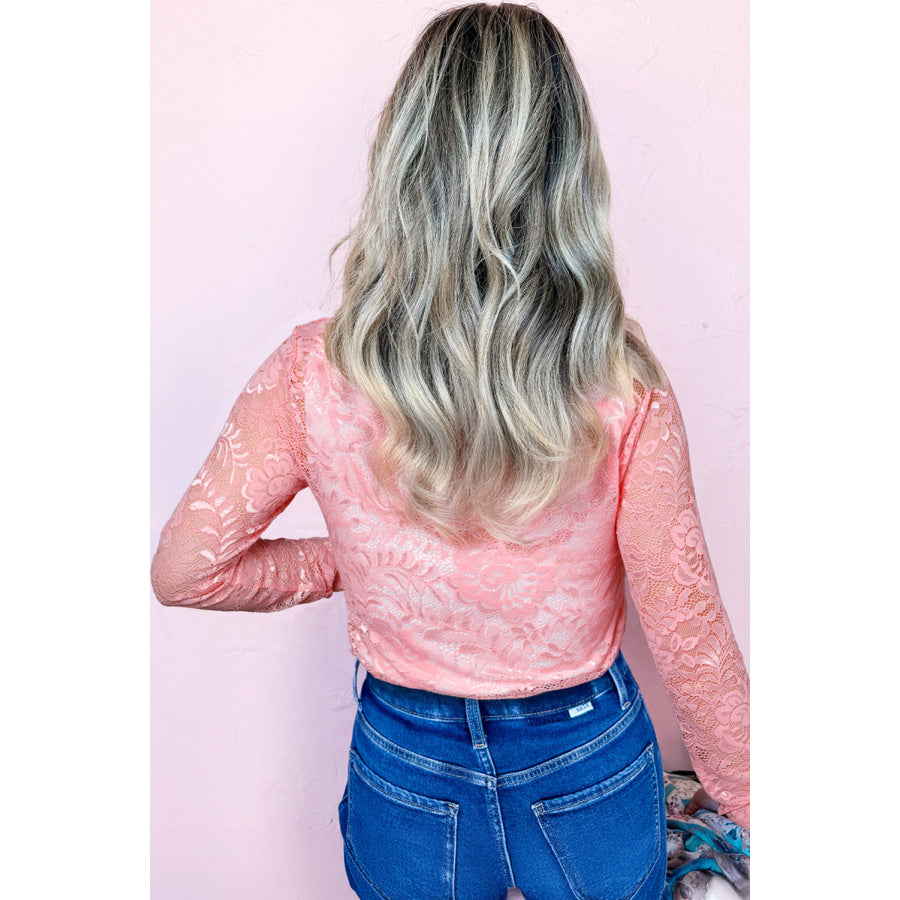 Blossom Floral Lace Sheer Long Sleeve Top Tops/Long Sleeve Tops