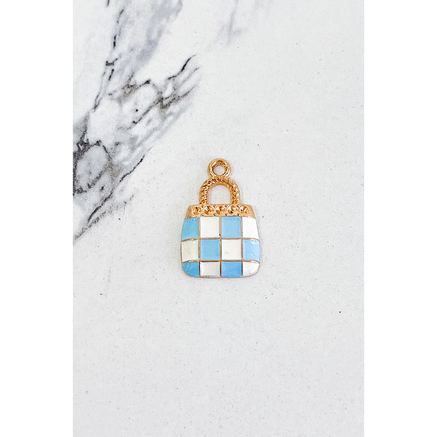 Blue Check Purse Charm WS 600 Accessories