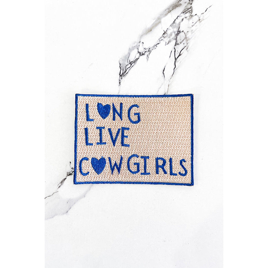 Blue Long Live Cowgirls Embroidered Patch WS Patches