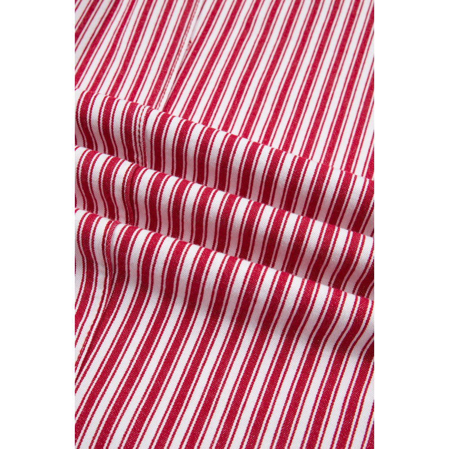Blue Stripe Drawstring Casual Loose Pants Bottoms/Pants & Culotte