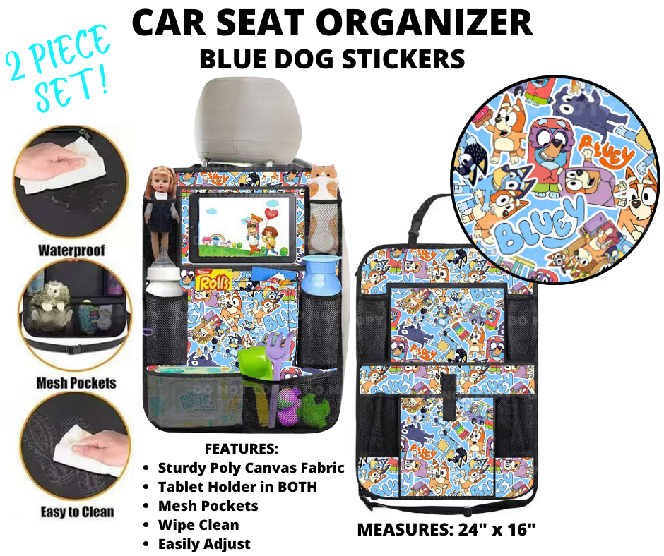 Preorder Custom 2-Piece Car Seat Organisers - Closes 2 Jan - ETA mid Apr 2025