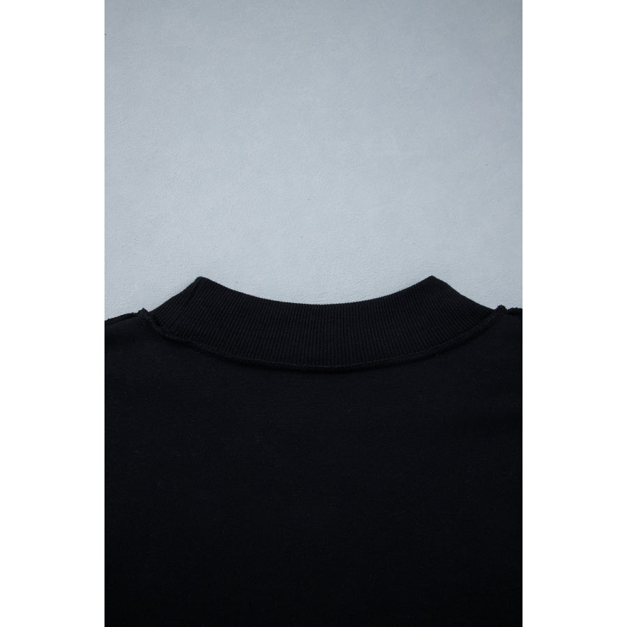 Bluing Oversize Drop Shoulder Reversible Mock Neck Sweatshirt Tops/Sweatshirts & Hoodies
