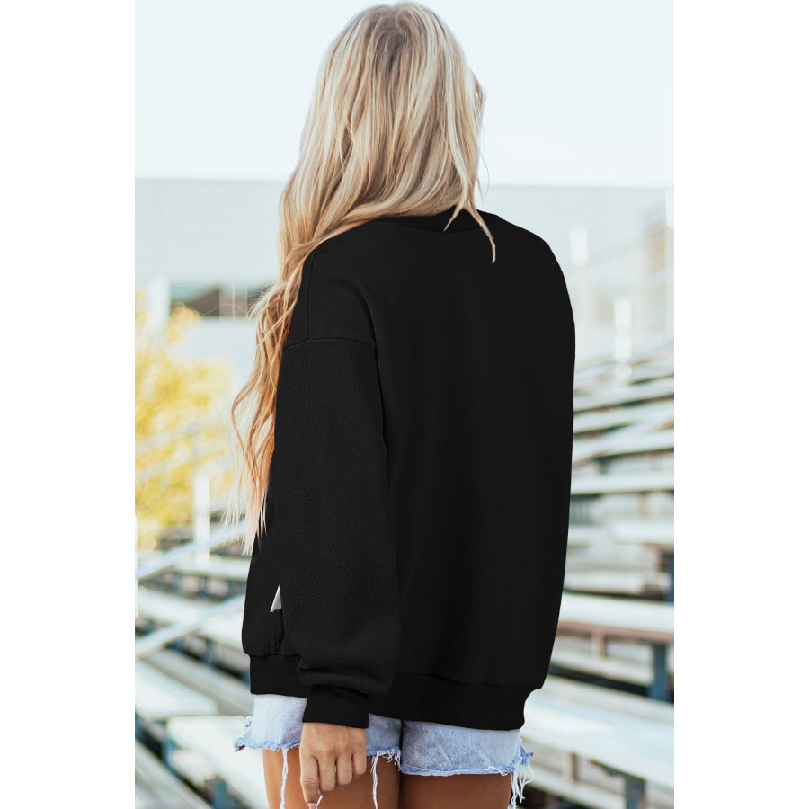 Bluing Oversize Drop Shoulder Reversible Mock Neck Sweatshirt Tops/Sweatshirts & Hoodies
