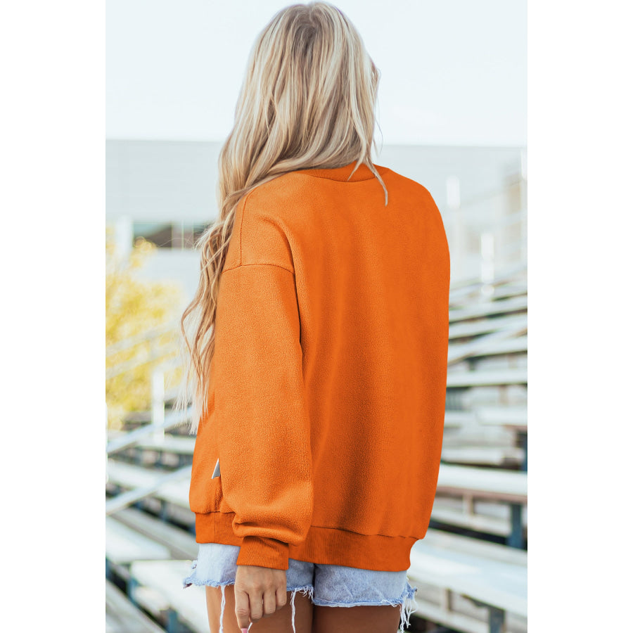 Bluing Oversize Drop Shoulder Reversible Mock Neck Sweatshirt Tops/Sweatshirts & Hoodies