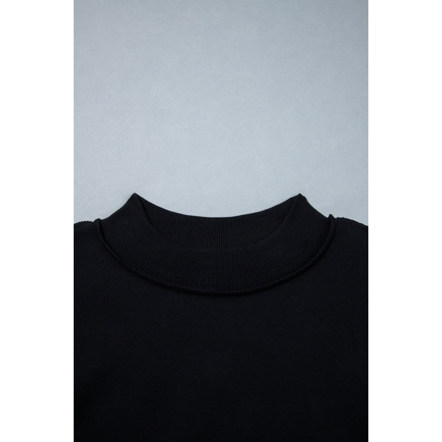 Bluing Oversize Drop Shoulder Reversible Mock Neck Sweatshirt Tops/Sweatshirts & Hoodies