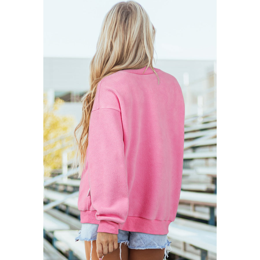 Bluing Oversize Drop Shoulder Reversible Mock Neck Sweatshirt Tops/Sweatshirts & Hoodies
