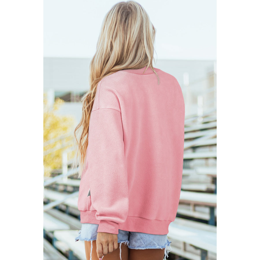 Bluing Oversize Drop Shoulder Reversible Mock Neck Sweatshirt Tops/Sweatshirts & Hoodies