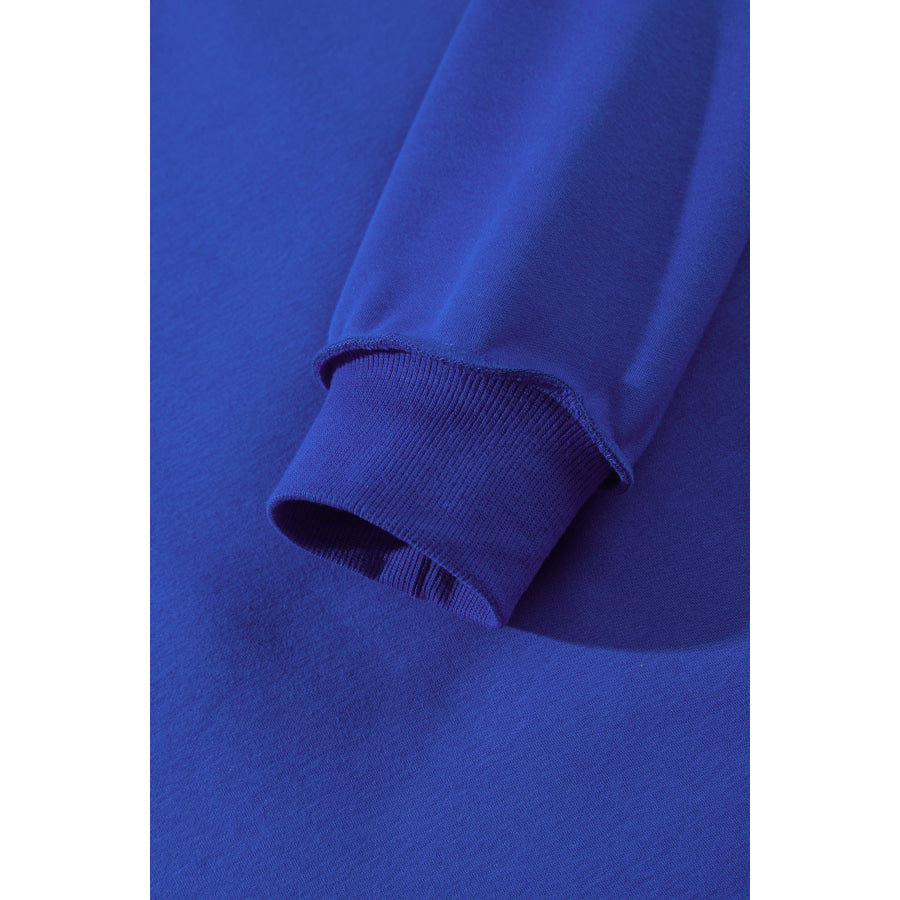 Bluing Oversize Drop Shoulder Reversible Mock Neck Sweatshirt Tops/Sweatshirts & Hoodies