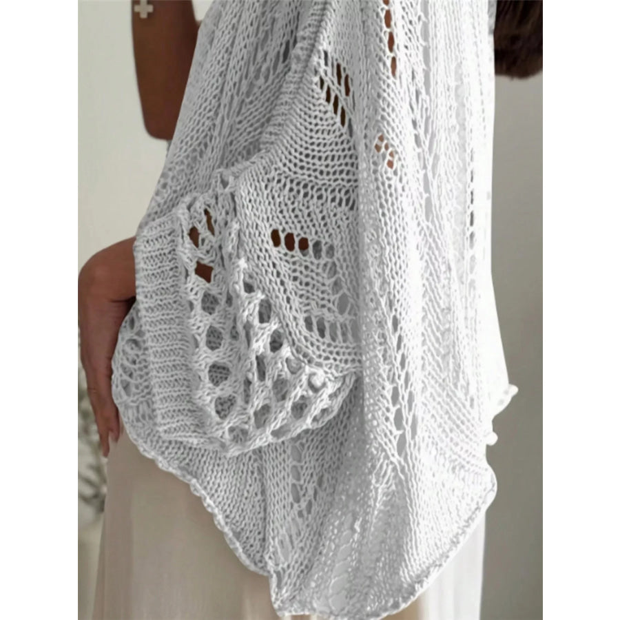 Boat Neck Crochet Knit Cover Up Apparel and Accessories