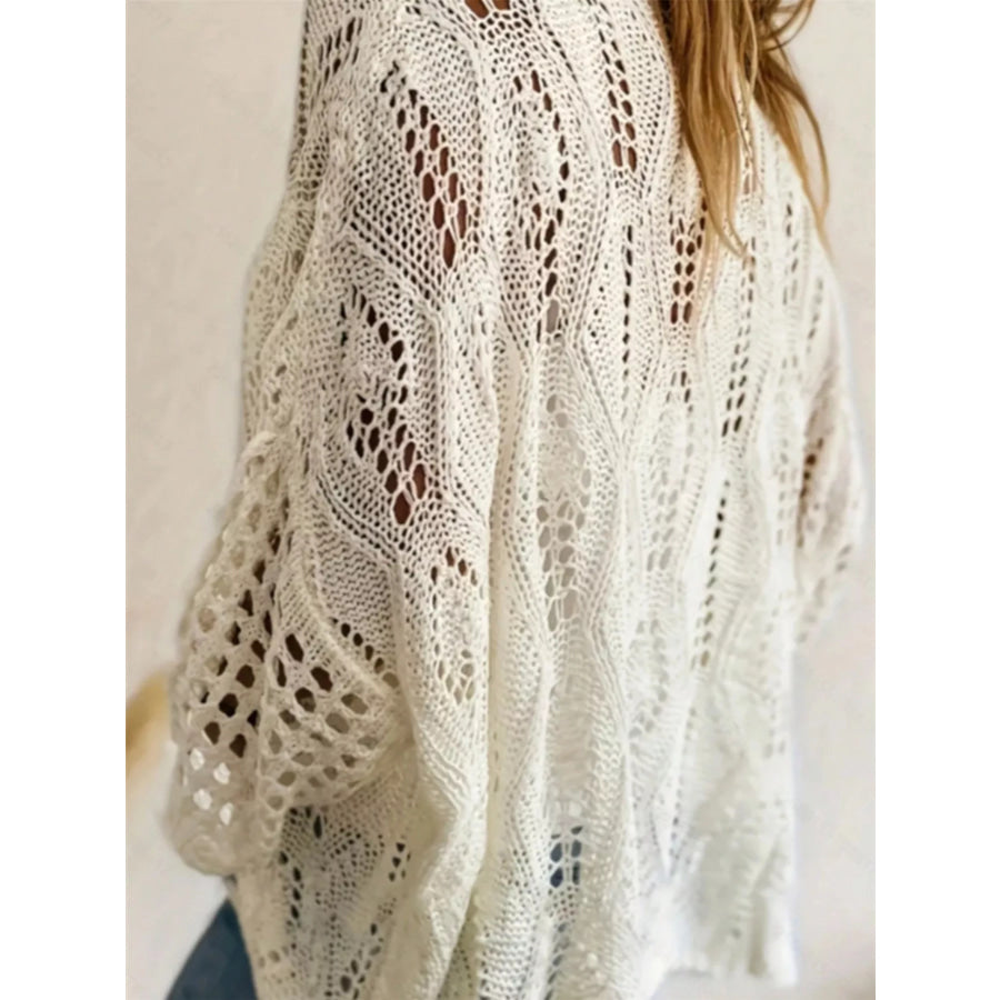 Boat Neck Crochet Knit Cover Up Apparel and Accessories