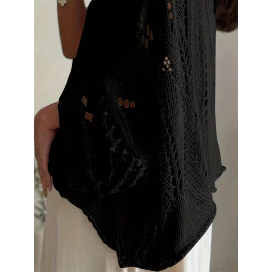 Boat Neck Crochet Knit Cover Up Apparel and Accessories
