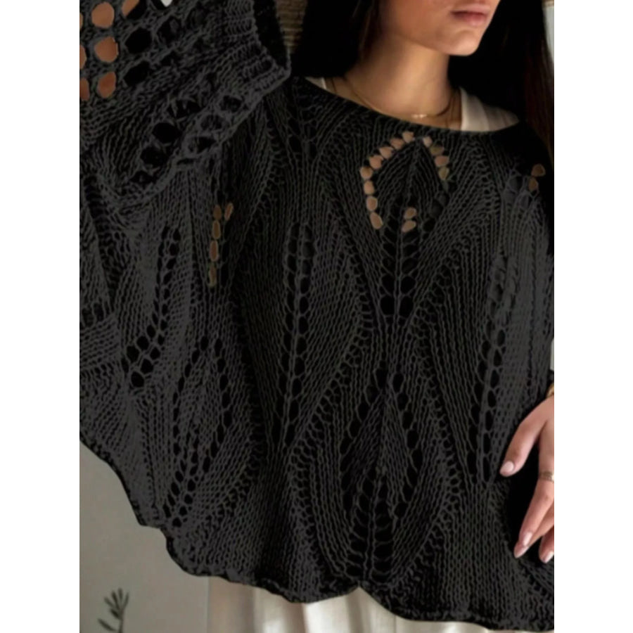 Boat Neck Crochet Knit Cover Up Apparel and Accessories
