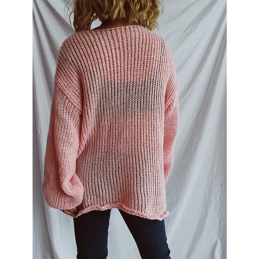 Boat Neck Dropped Shoulder Sweater Apparel and Accessories