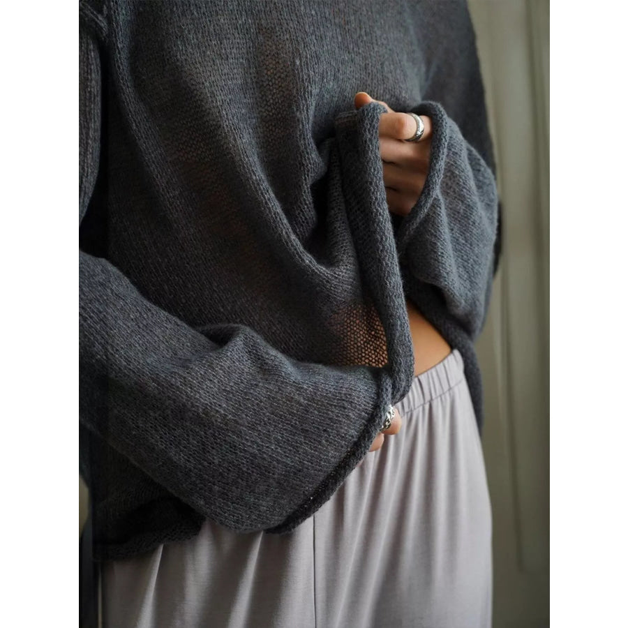 Boat Neck Dropped Shoulder Sweater Apparel and Accessories