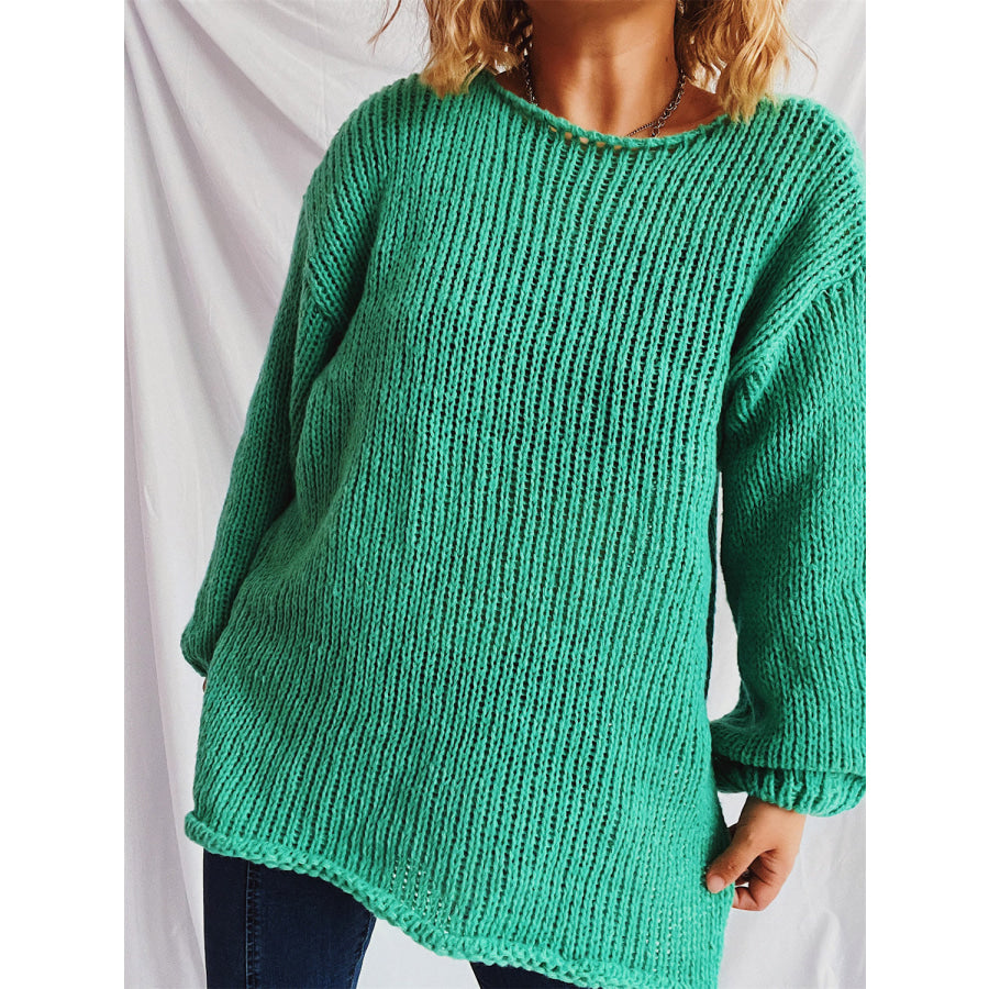 Boat Neck Dropped Shoulder Sweater Apparel and Accessories