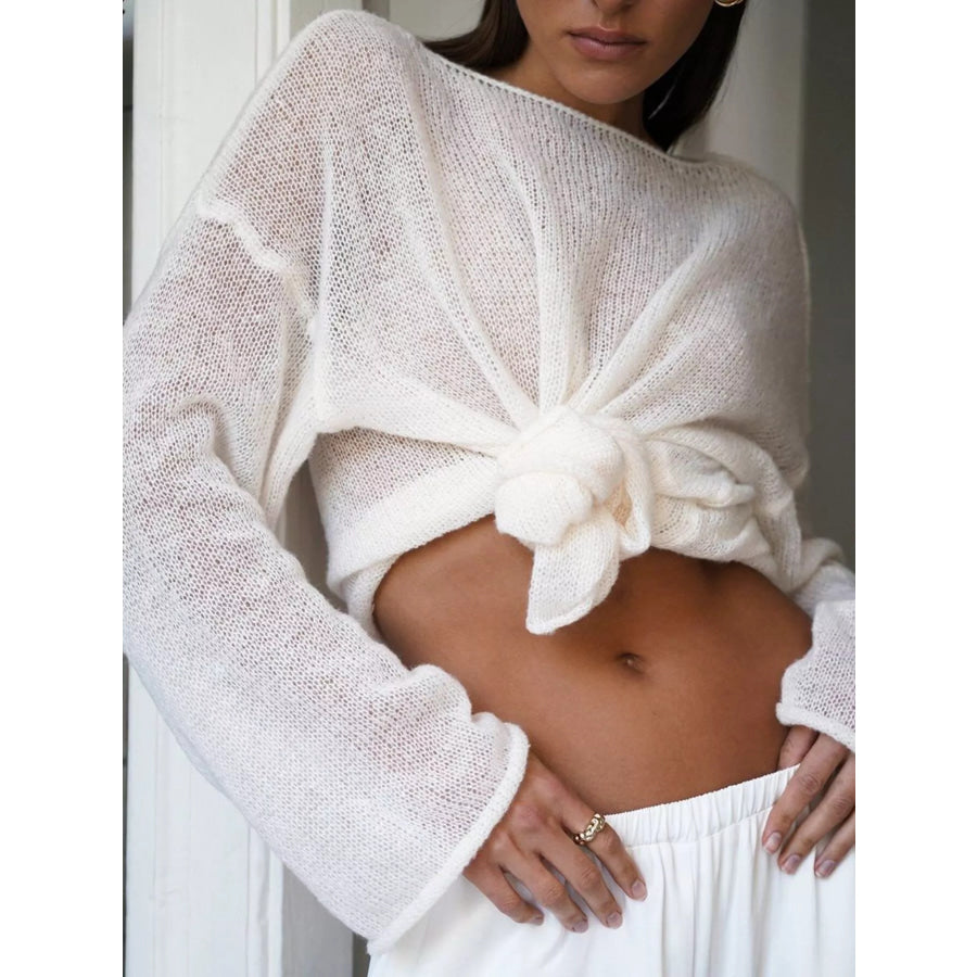 Boat Neck Dropped Shoulder Sweater Apparel and Accessories