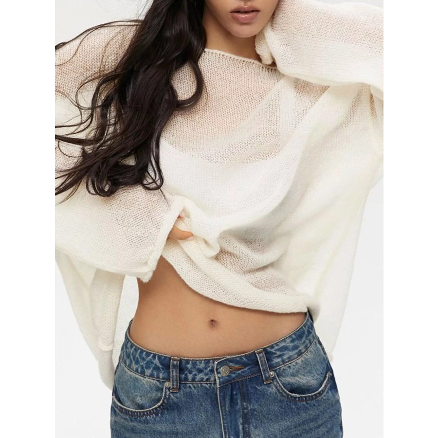 Boat Neck Dropped Shoulder Sweater Apparel and Accessories
