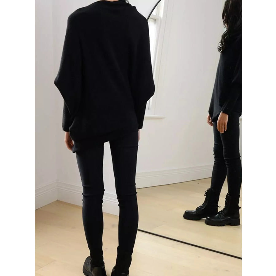Boat Neck Long Sleeve Sweater Apparel and Accessories