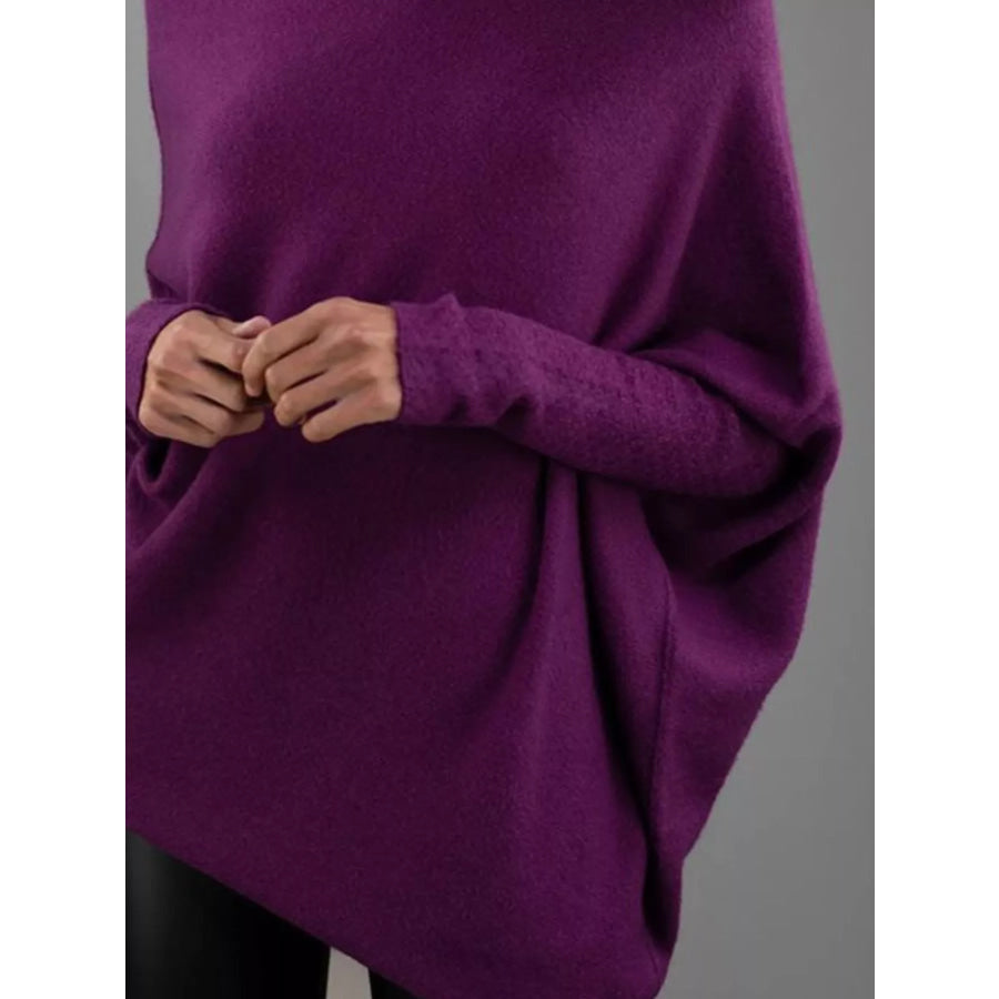 Boat Neck Long Sleeve Sweater Apparel and Accessories