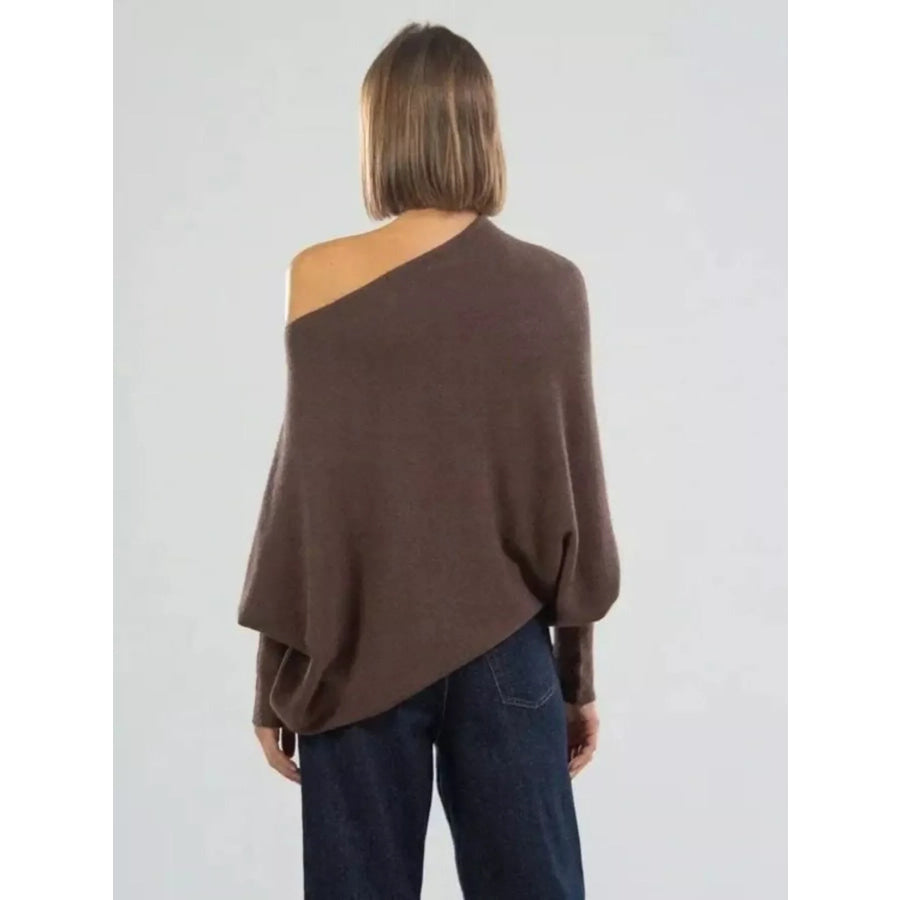 Boat Neck Long Sleeve Sweater Apparel and Accessories