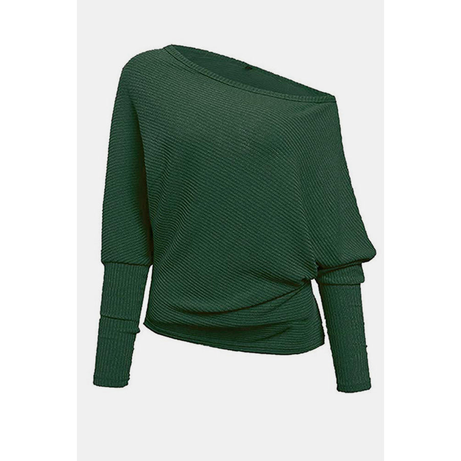 Boat Neck Long Sleeve Sweatshirt Apparel and Accessories