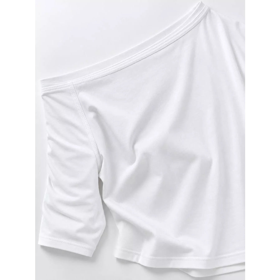 Boat Neck Short Sleeve T-Shirt Apparel and Accessories