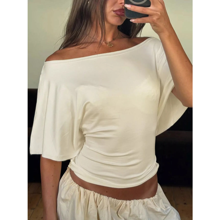 Boat Neck Short Sleeve T-Shirt Apparel and Accessories