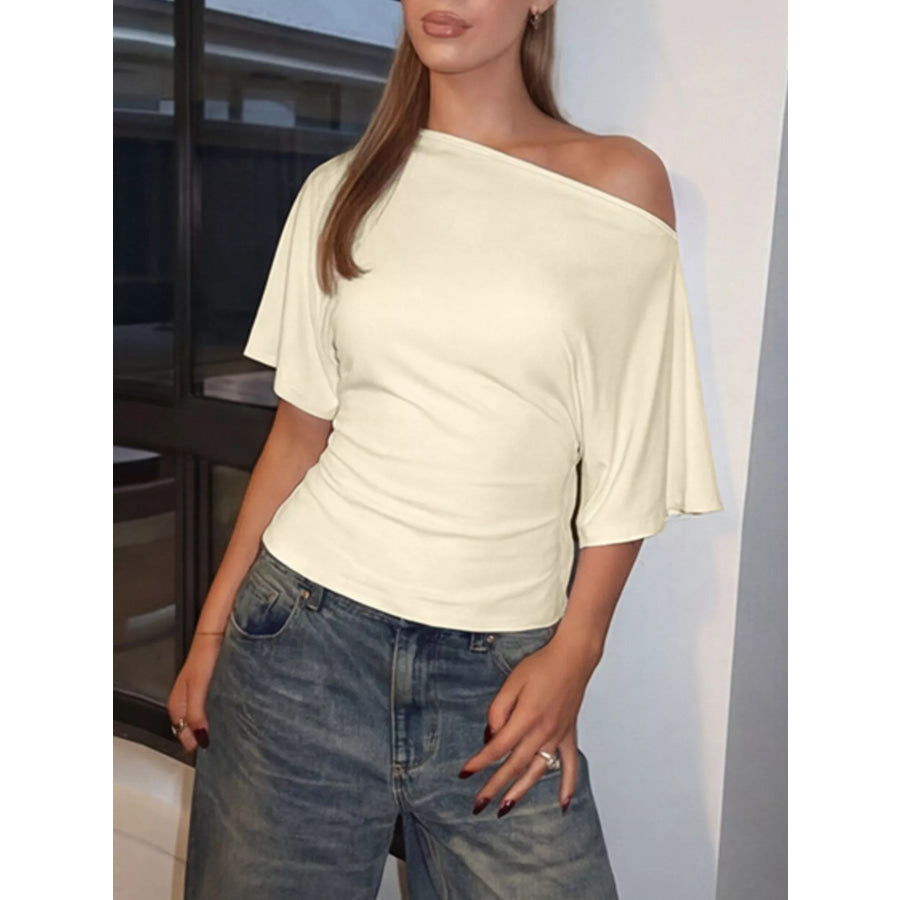 Boat Neck Short Sleeve T-Shirt Apparel and Accessories