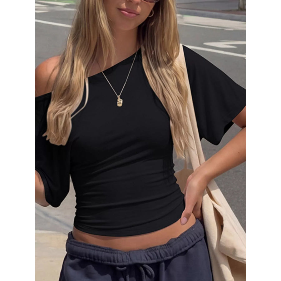 Boat Neck Short Sleeve T-Shirt Apparel and Accessories